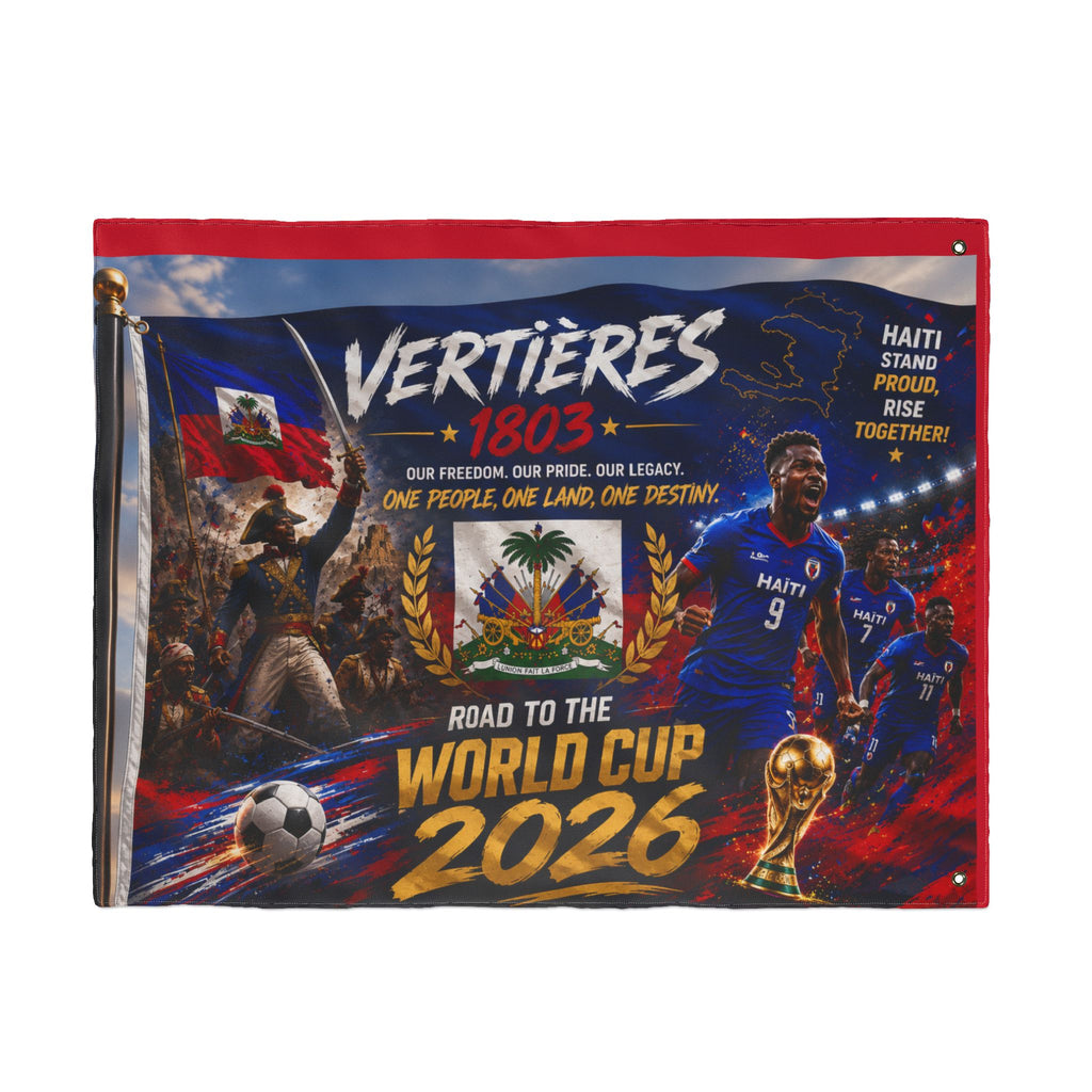 Haiti Vertières 1803 World Cup 2026 Double-Sided Flag — Road to the World Cup Support Banner