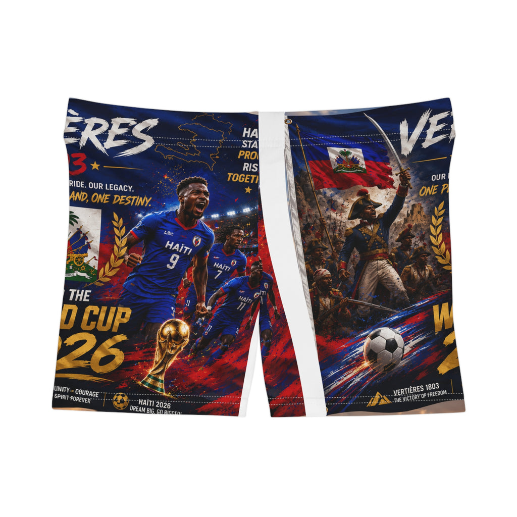 Haiti World Cup 2026 Soccer Women's Shorts — Vertières 1803 Football Tribute AOP