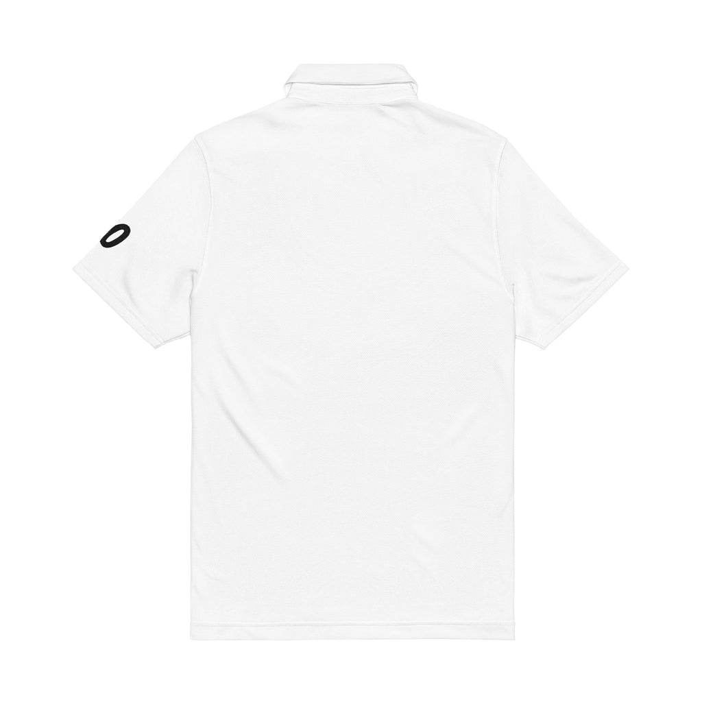 Embroidered Portrait Polo — White Performance Men’s Golf Shirt