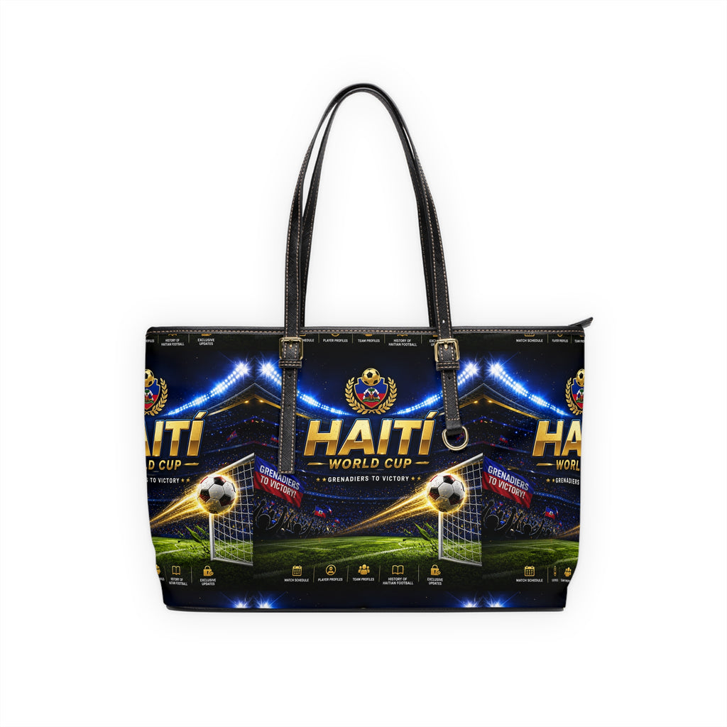 Haiti World Cup PU Leather Shoulder Bag — Soccer Stadium Graphic Tote