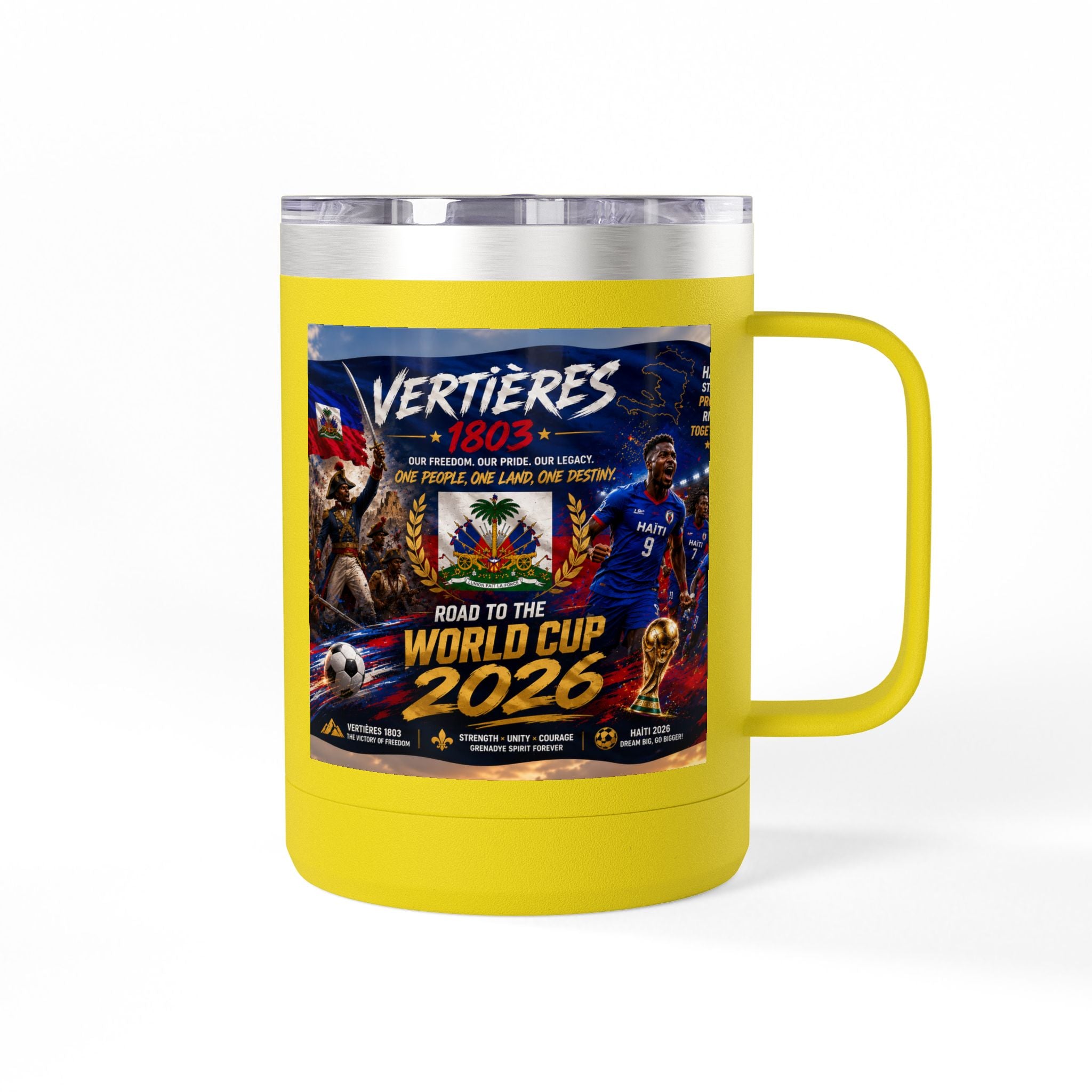 World Cup 2026 Haiti Soccer Tumbler – Vertières 1803 Team Travel Mug (15oz)