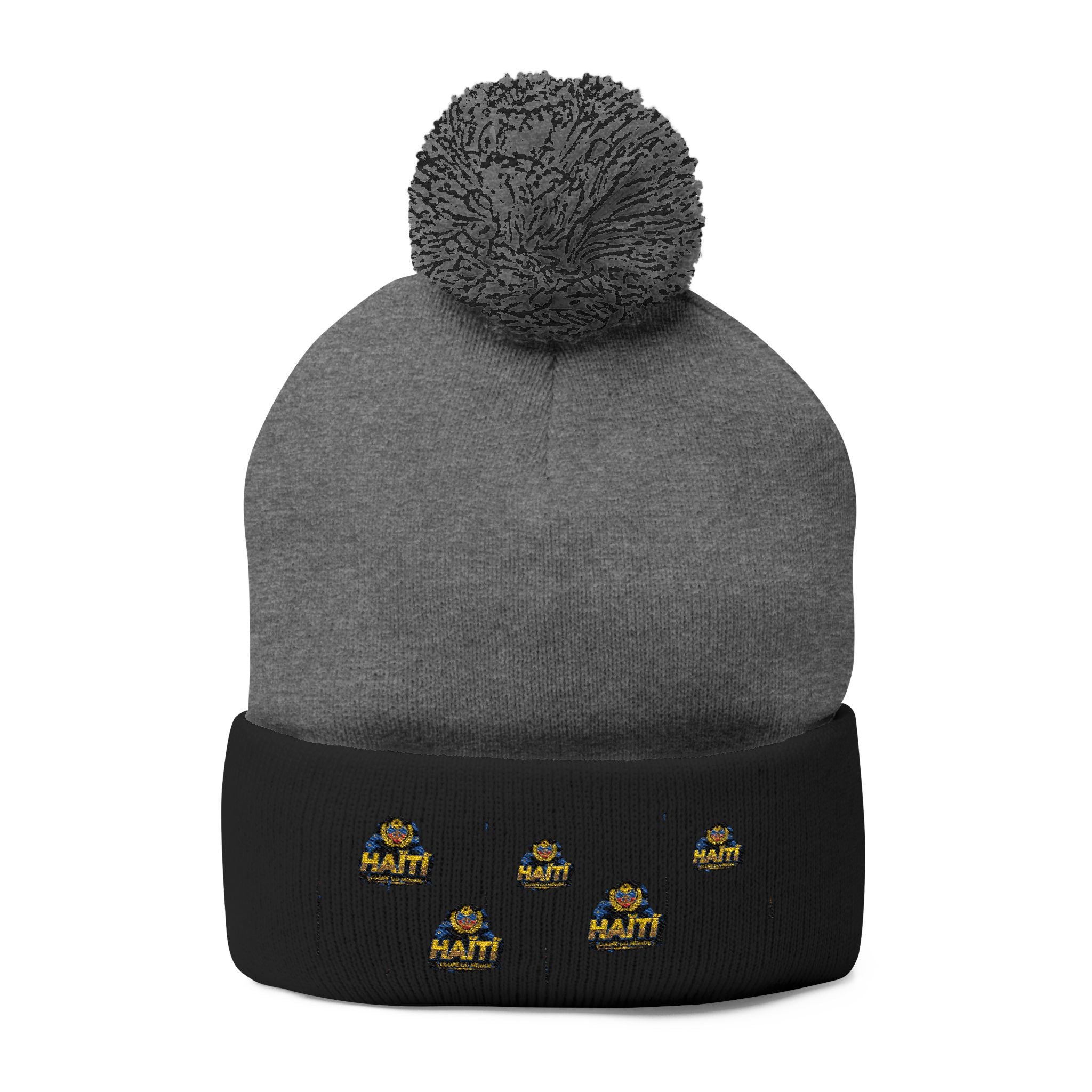 Embroidered Pom-Pom Beanie — Cute Mini Ducklings Knit Hat