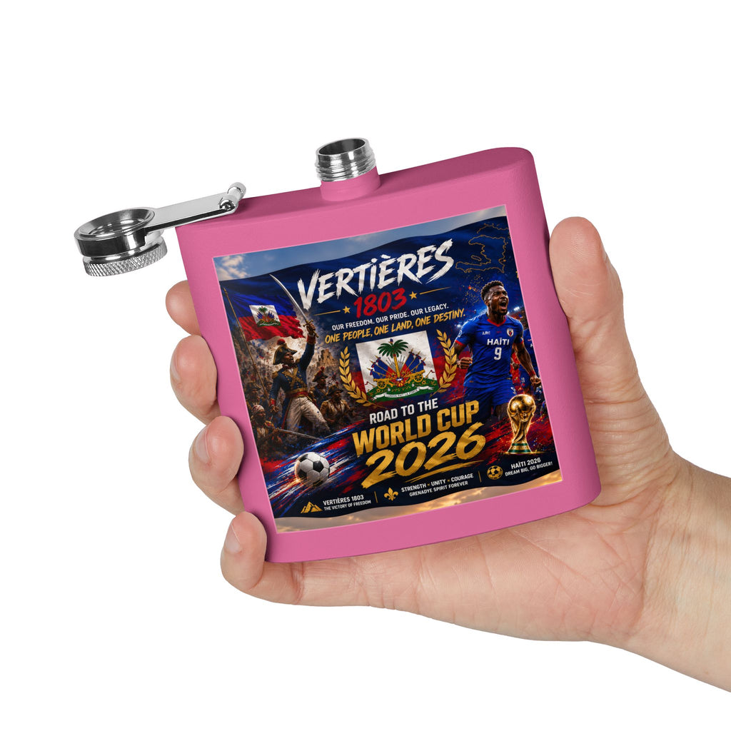 Flask — Haiti Vertières 1803 World Cup 2026 Tribute 6oz Stainless Steel