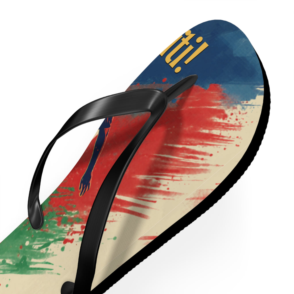 Abstract Paint Splash Flip Flops — Colorful Summer Beach Sandals