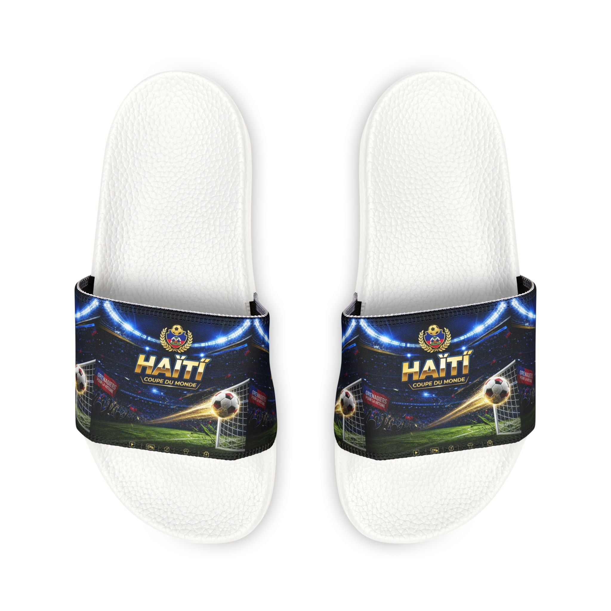 Youth Soccer Stadium Slide Sandals — Custom Haiti Team Design
