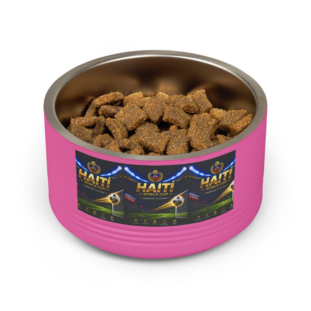 Haiti Football Crest Pet Bowl — 18oz Stainless Dog & Cat Dish