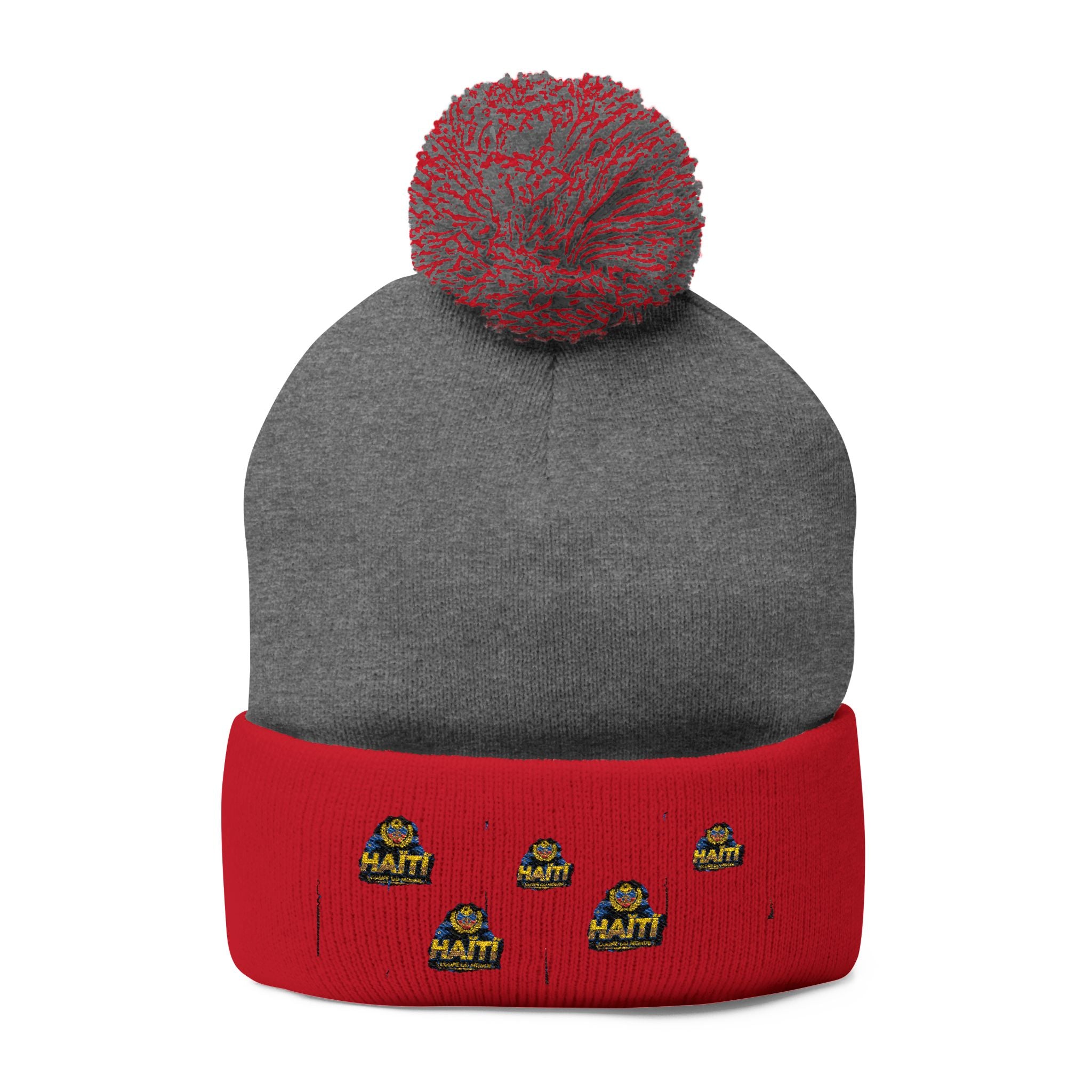 Embroidered Pom-Pom Beanie — Cute Mini Ducklings Knit Hat
